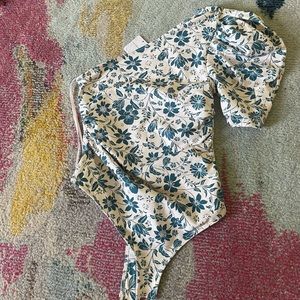 Intimately Free People One Shoulder Floral Bodysuit NWT